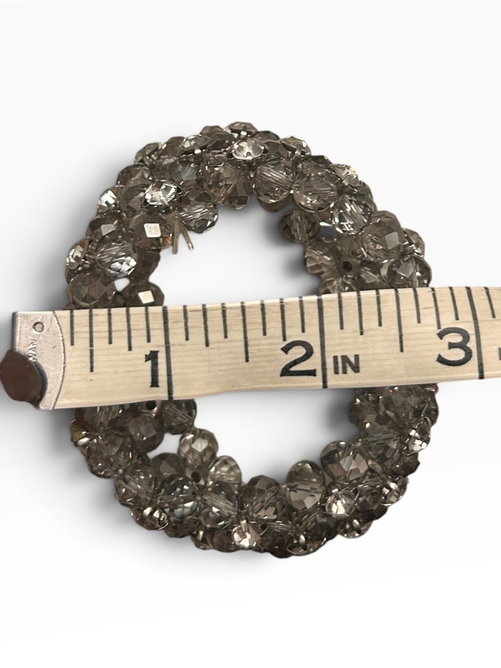 Smoky Crystal Multi-Row Stretch Bracelet